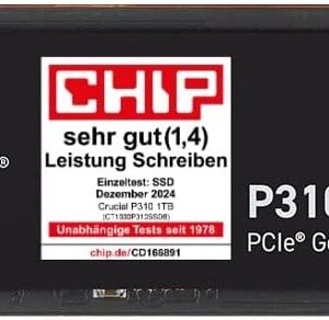 Crucial P310 SSD 1TB M.2 2280 PCIe Gen4 NVMe