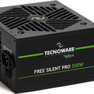 Tecnoware Netzteil Free Silent PRO 550, leiser Lüfter, PCI-E Anschlüsse, CPU 4+4, SATA
